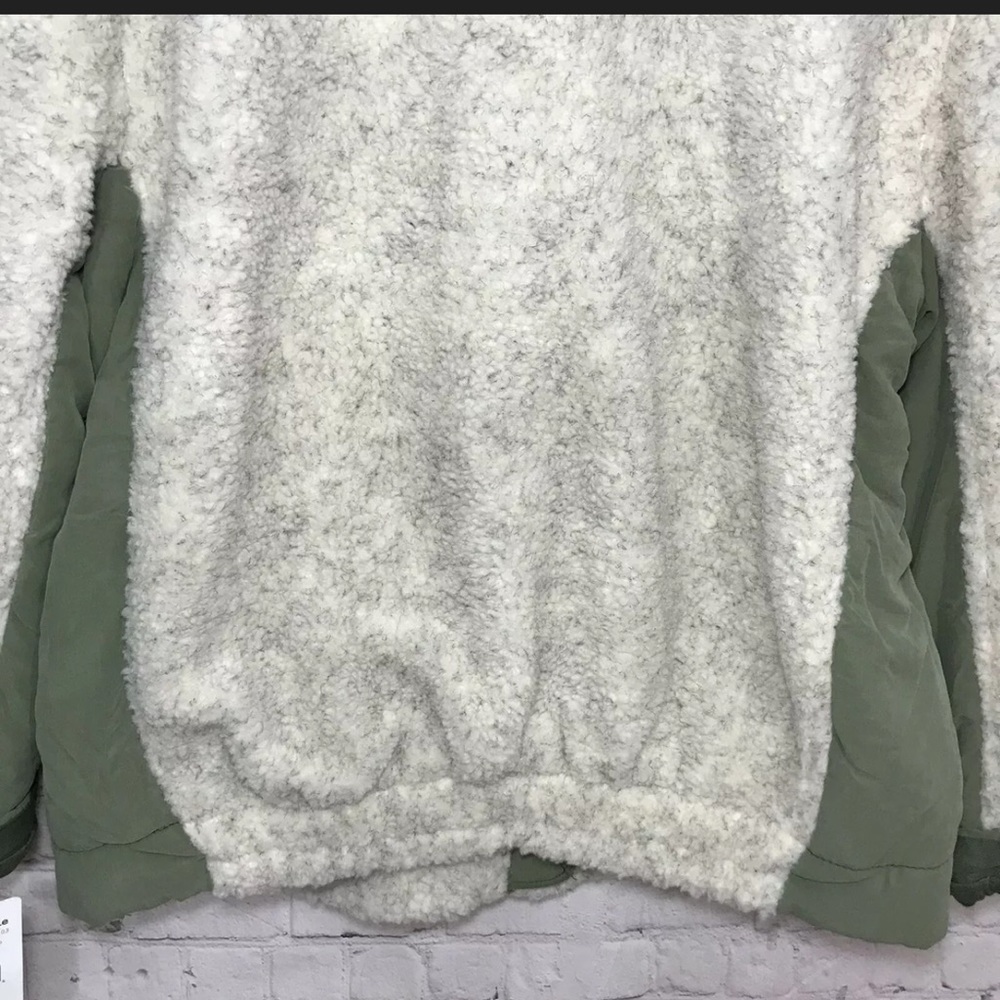 Free People Bomber Jacket Sherpa Fleece Rivington Cotton Coat Womens Size M NEW - Picture 9 of 13